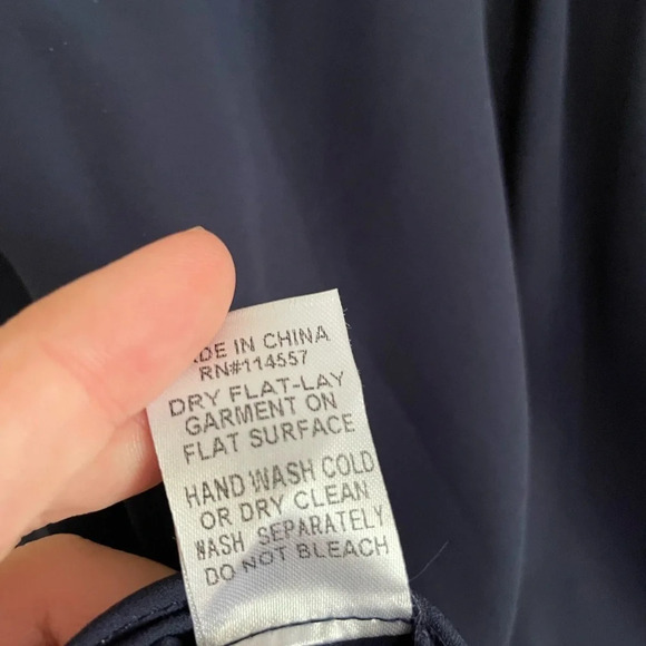 THML layered blouse in blue with attached tank - Picture 5 of 8